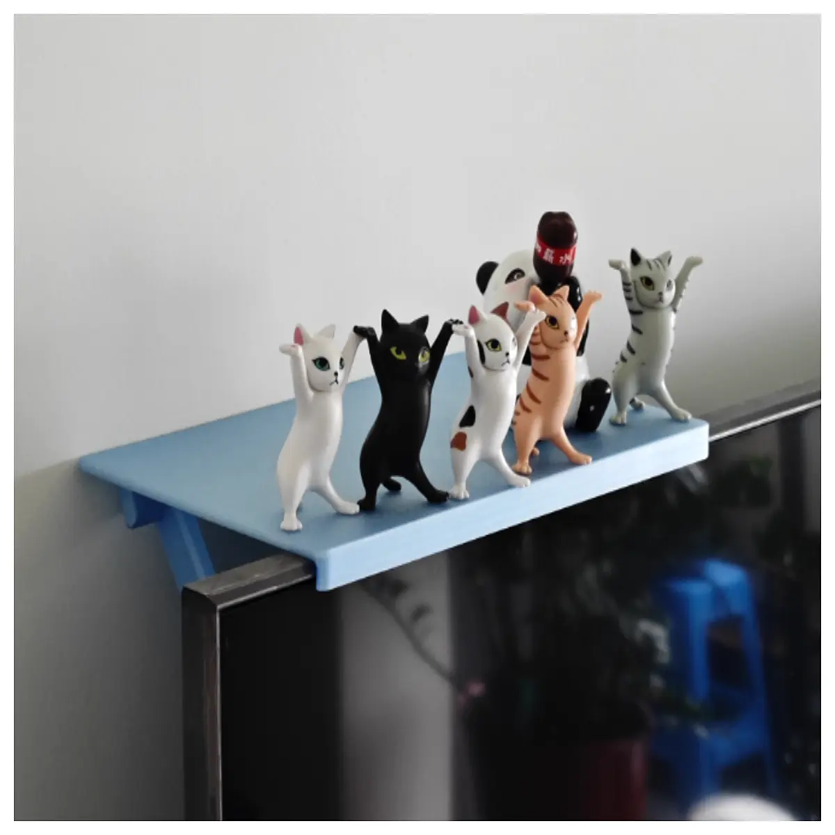 TV Stand Shelf Display Model Small Figure TV Background Shelf Storage Rack Home Decor Organizer