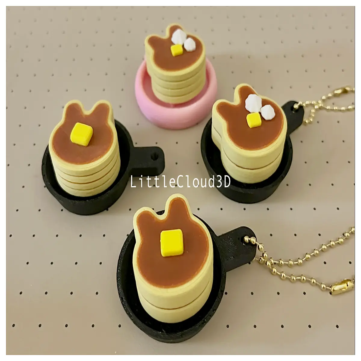 Rabbit Ear Crepe Keychain Cute Cartoon Figurine Desk Decoration Souvenir Fun Gift Crepe Lover Collectible
