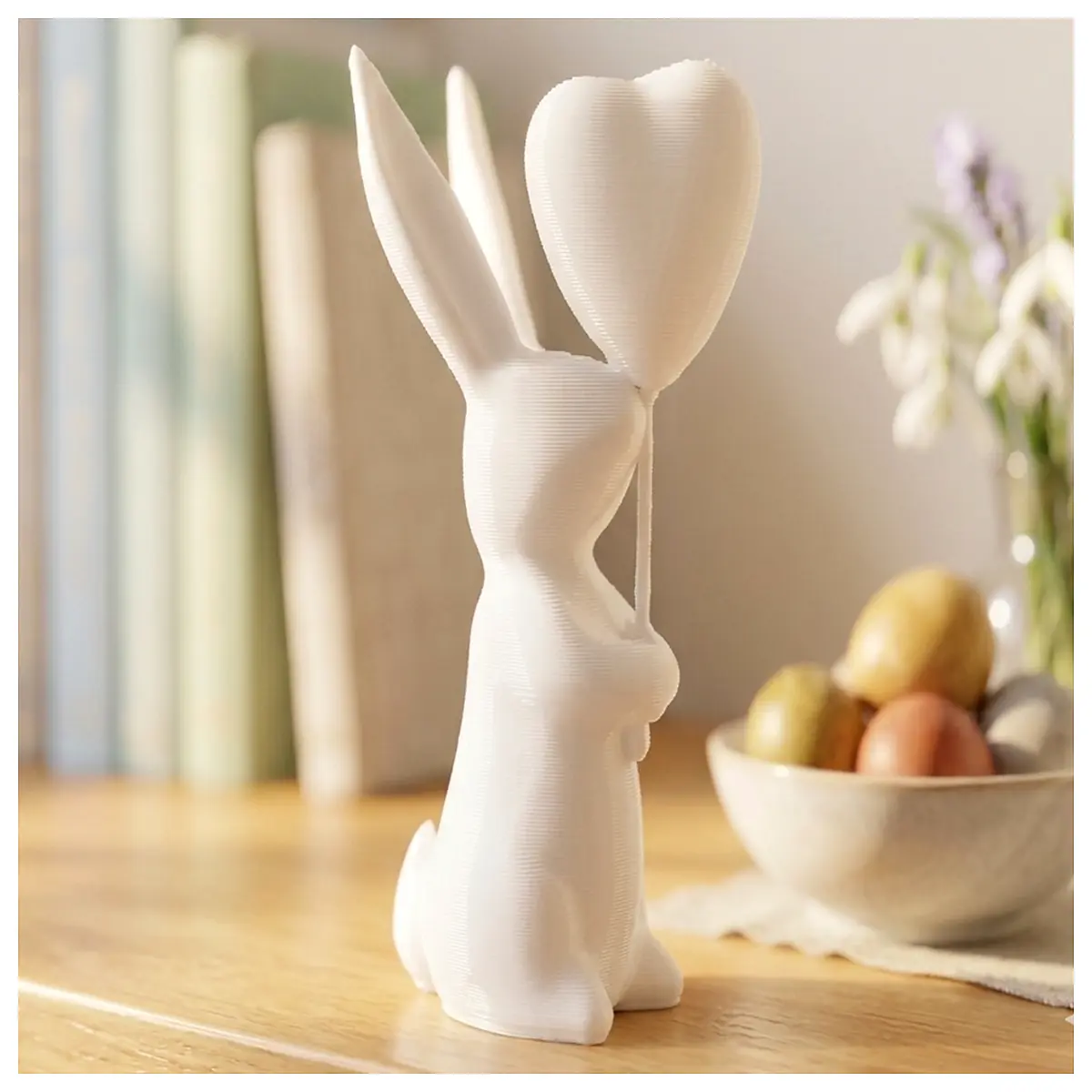 cute bunny balloon figurine easter decor mini statue for home shelf