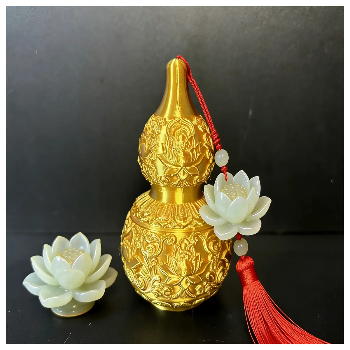 Lucky Golden Pagoda Buddhist Ritual Zen Decor Gift Ornament Blessing Amulet