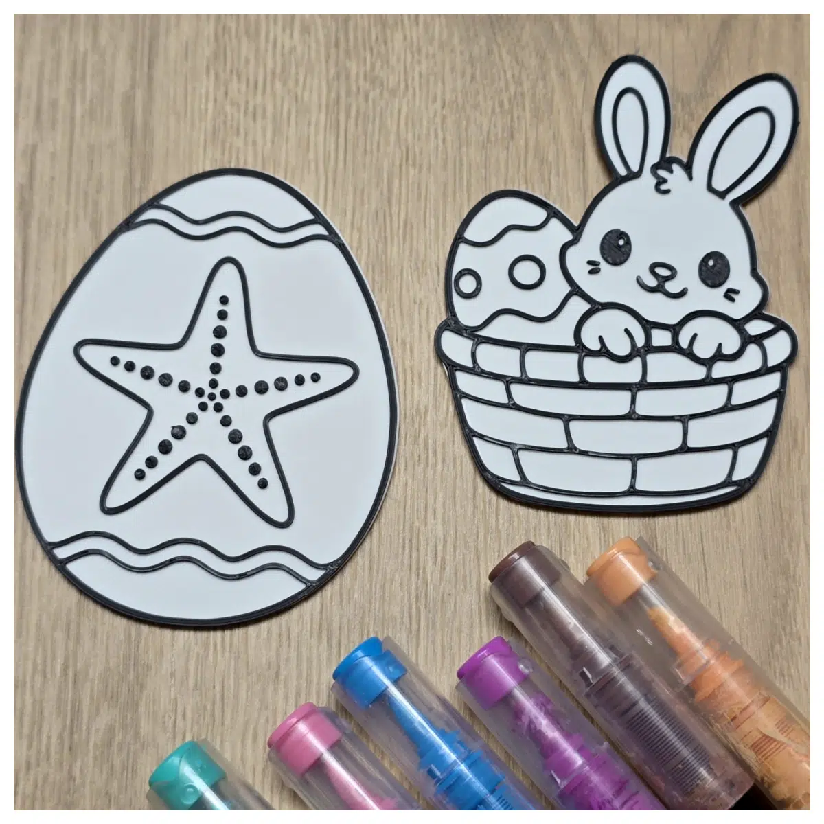 easter basket bunny beach coloring egg hunt activity printable pdf kids craft party favor
