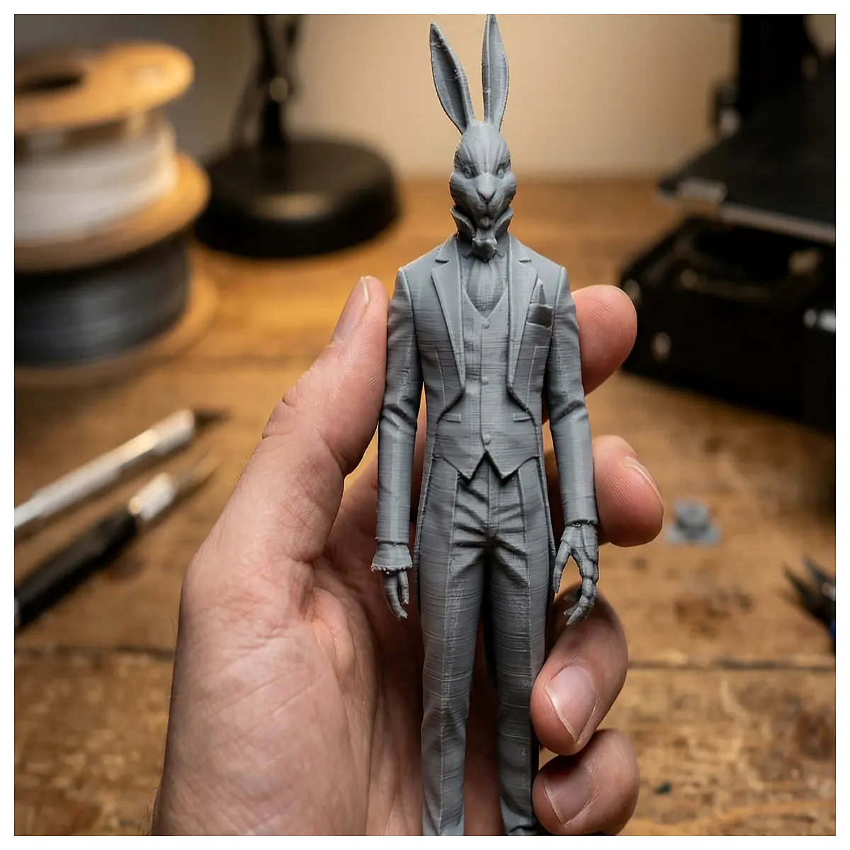 Ghost Blade White Rabbit 3D Art Game Accessories Collection Anime Merchandise Gift 3D Model Gaming Collectibles