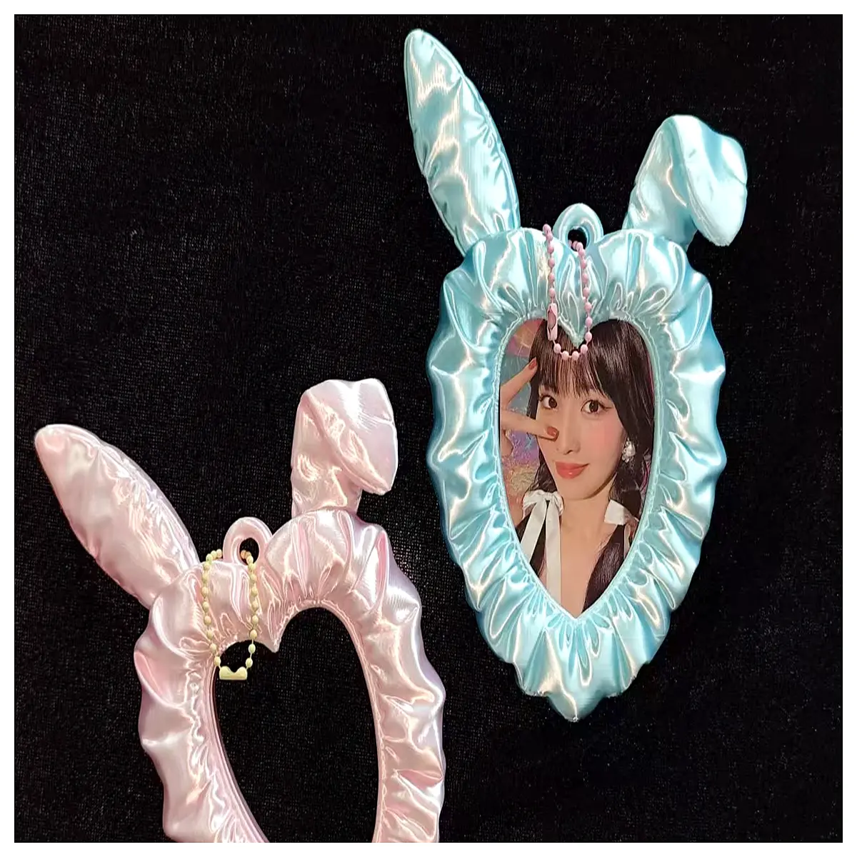 Rabbit Ear Photo Booth Frame 3 in 1 Set Photo Case Fridge Magnet Hanging Charms Display Frame Grain Photo Card Frame Photo Decor Accessories