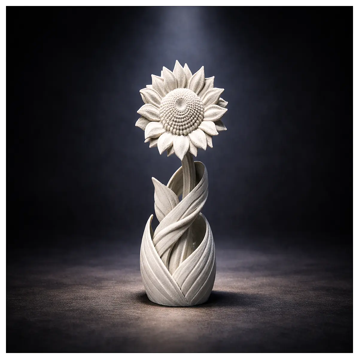 Distorted Sunflower Sculpture 3D Printed Art Garden Decoration Floral Ornament Creative Piece