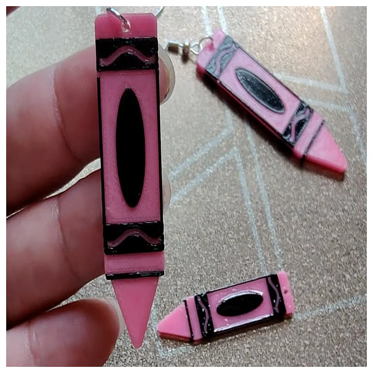 Wax Crayon Earrings Women s Style Creative Earrings Student Gift Simple Cute Graduation Memorial Gift Graduation Decoration Art Earrings