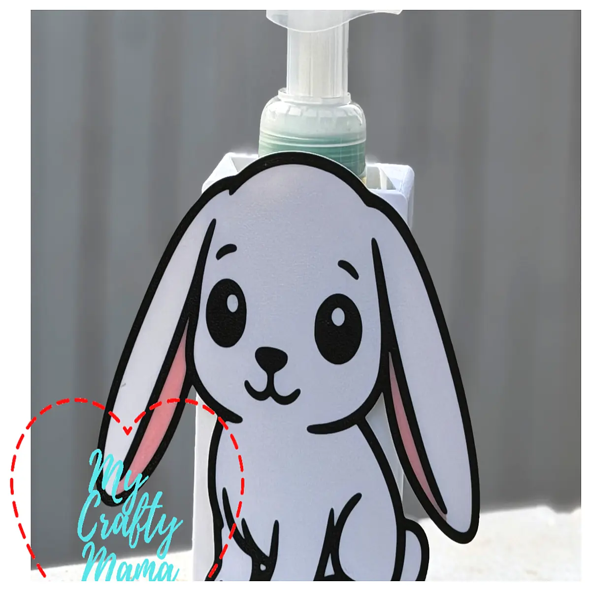 cute long ear bunny clip on cap for soap dispenser bottle top pen holder organizer accessory