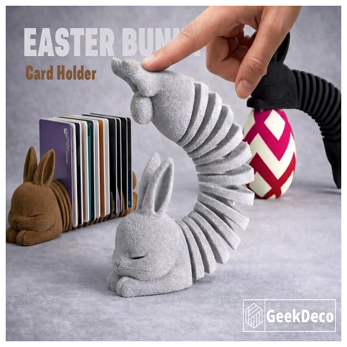 Mobile Spring Rabbit Card Holder Easter Decoration Bunny Toy Festive Display Promotional Gift