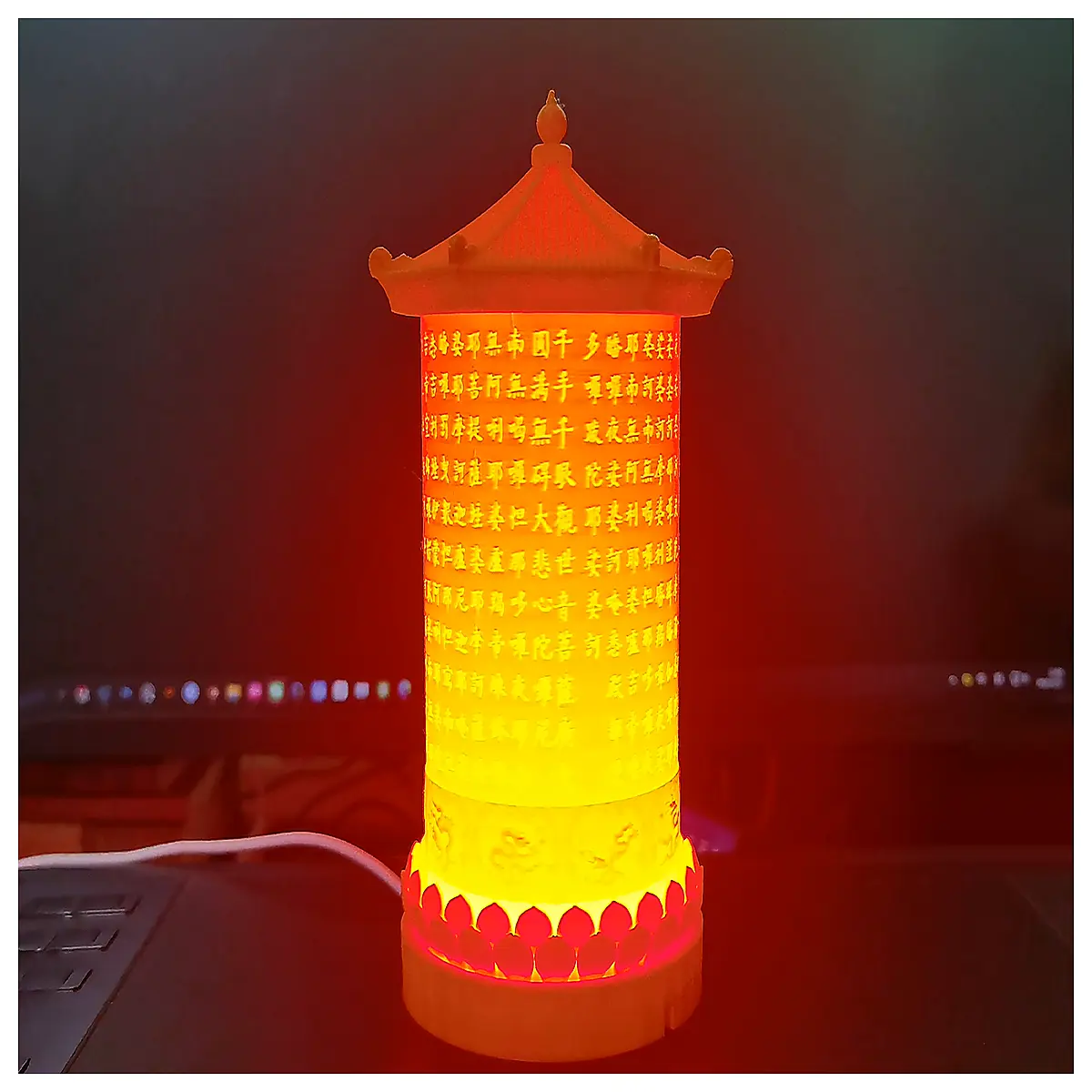 Kaiti Great Compassion Mantra Nine Dragon Wall Pagoda Small Night Buddhist Statue Zen Desk Decor Zen Ornament Prayer