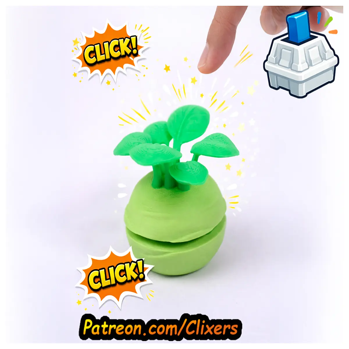 Radish Daikon Clicker Toy Stress Relief Quiet Puzzle Gadget Fun Time Killer Relaxing Suitable for Kids Adults