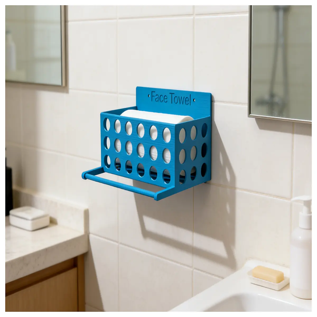 Face Cloth Hanger Organizer Wall Mounted Bathroom Towel Rack Shelf Storage Kitchen Cloth Holder