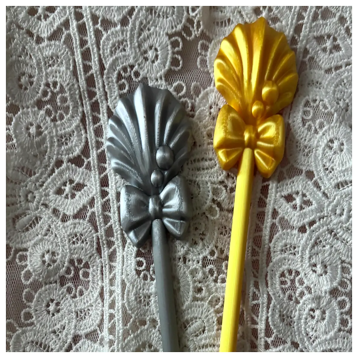 Seashell Bow Small Spoon Mixing Spoon Doll Decoration Photo Props Multi functional Measuring Spoon Kids Toy