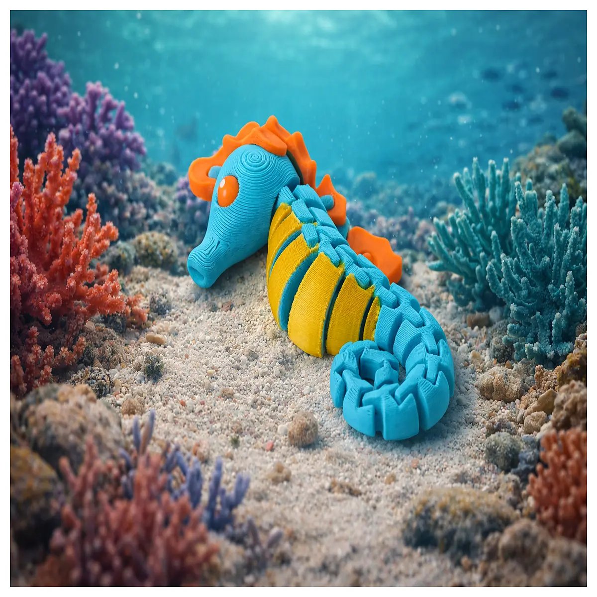 Mobile Seahorse Toy Moving Joint Marine Animal Model Kids Educational Toys Aquarium Decoration Accessories