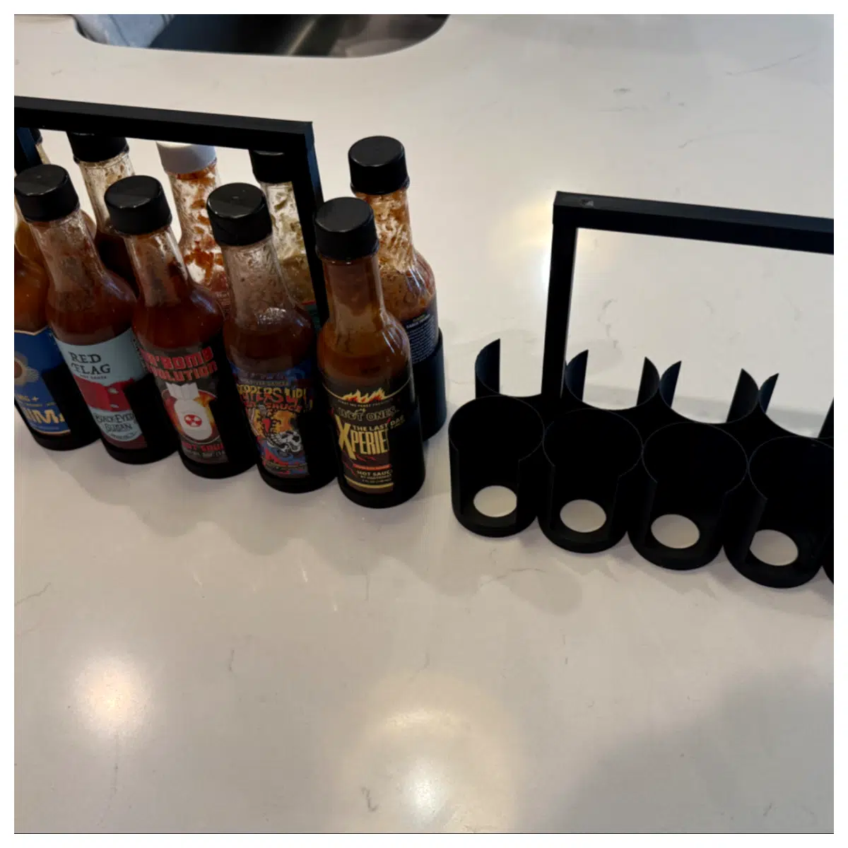 Hot Ones Sauce Organizer 10 Bottle Holder Snack Storage Rack Kitchen Multi Purpose Shelf Sauce Organizer Box