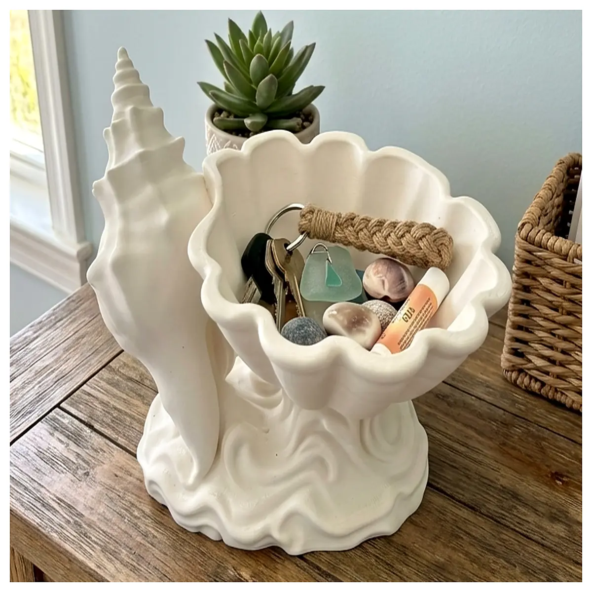 Seashell Storage Box Bathroom Organizer Shelf Hallway Key Holder Creative Storage Maximize Space Utilization