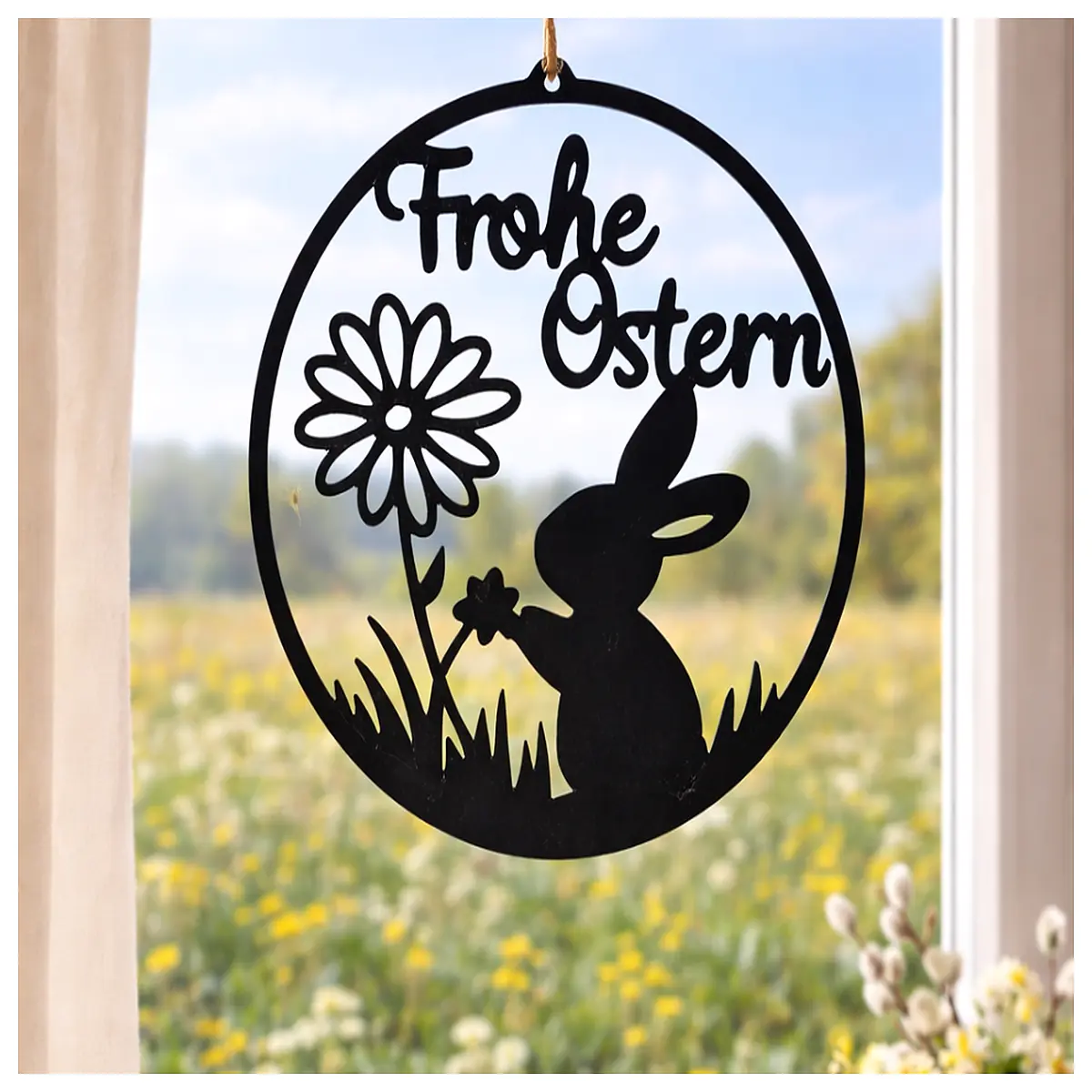 Easter Window Decorations Floral Wreaths Resurrection Easter Decor Easter Flower Wreaths Festive Holiday Garlands Easter Egg Decorations Easter Gift I