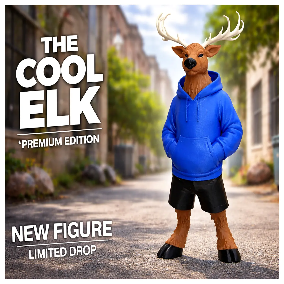 cool city style elk deer graphic tee streetwear urban fashion trendy animal print shirt