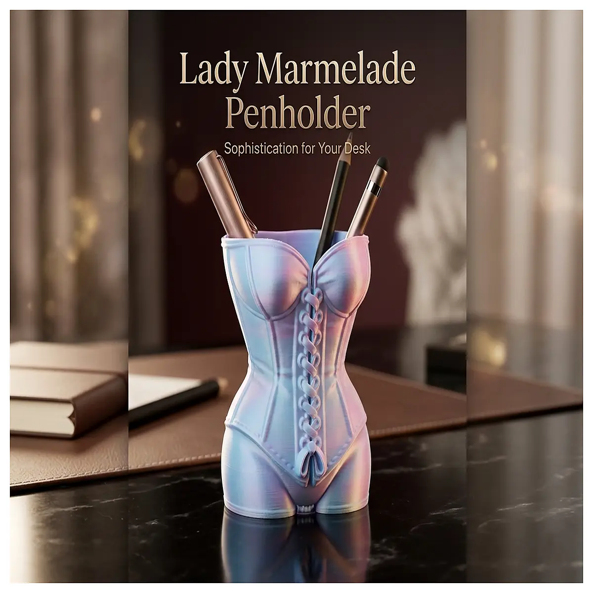 lady marmelade pen holder v2 desk organizer aesthetic stationery storage cute desktop accessory