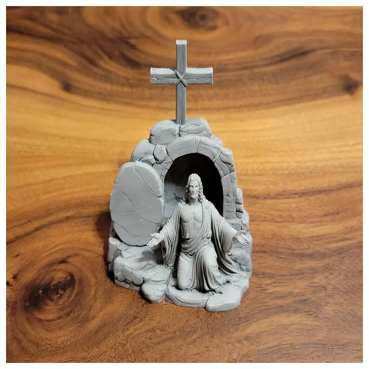 Jesus Christ Empty Tomb Sculpture Resurrection Faith Memorial Religious Art Statue Christ Resurrection Figure