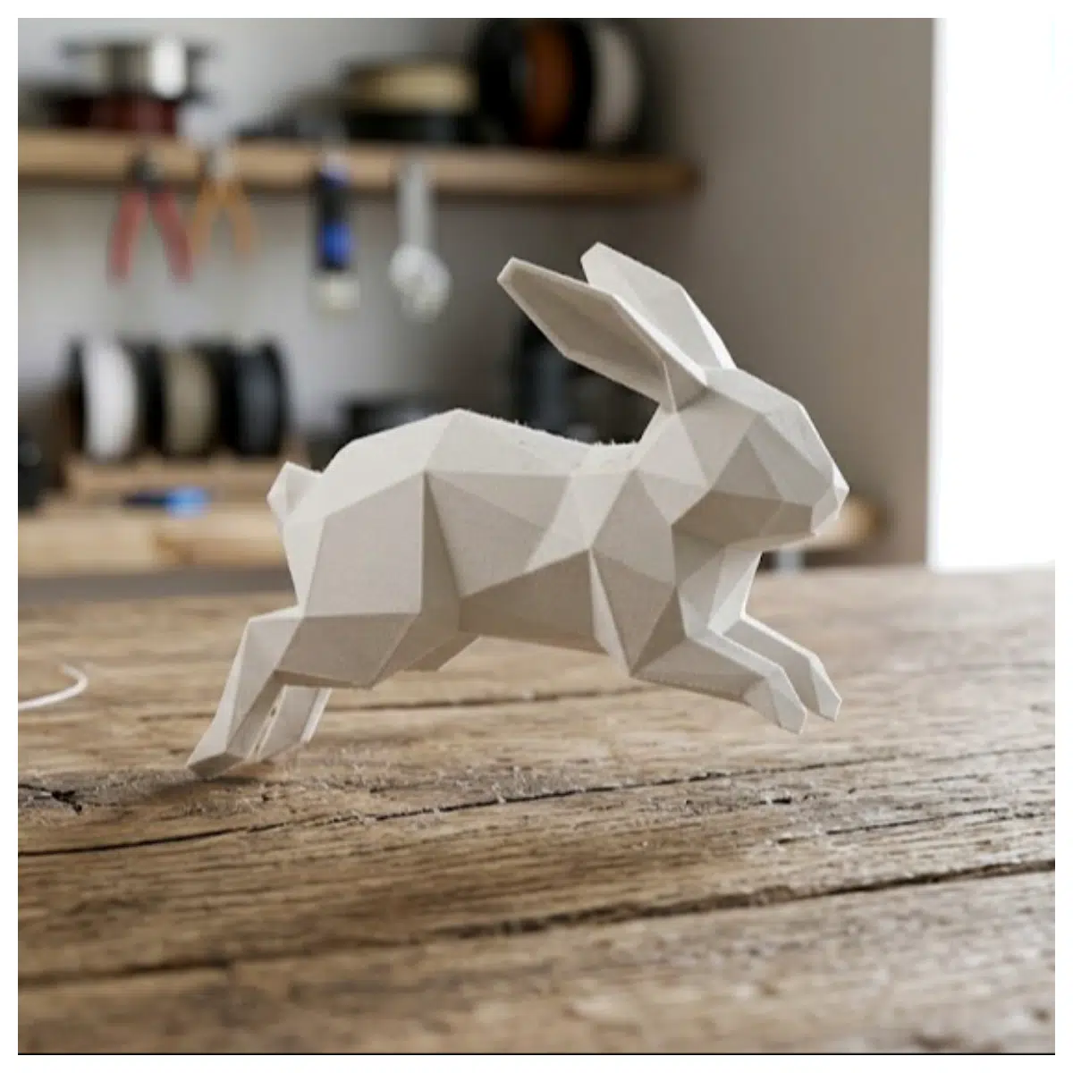 Low Poly Rabbit Decoration Art Minimalist Wall Hanging 3D Cartoon Wall Decor for Bedroom Living Room Modern Art