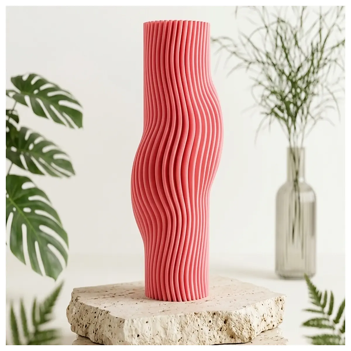 Flowing Organic Ribbed Vase Creative Floral Arrangement Art Decor Modern Home Decoration Dynamic Flower Vase Decoration Wholesale