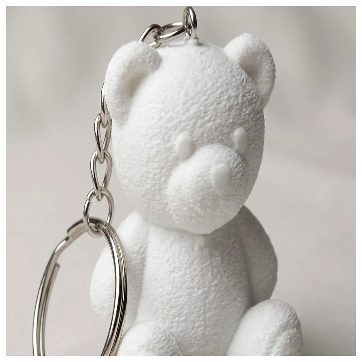 Fluffy Bear Keychain Support Cute Plush Toy Soft Touch Gift Idea Small Animal Figurine Adorable Keychain