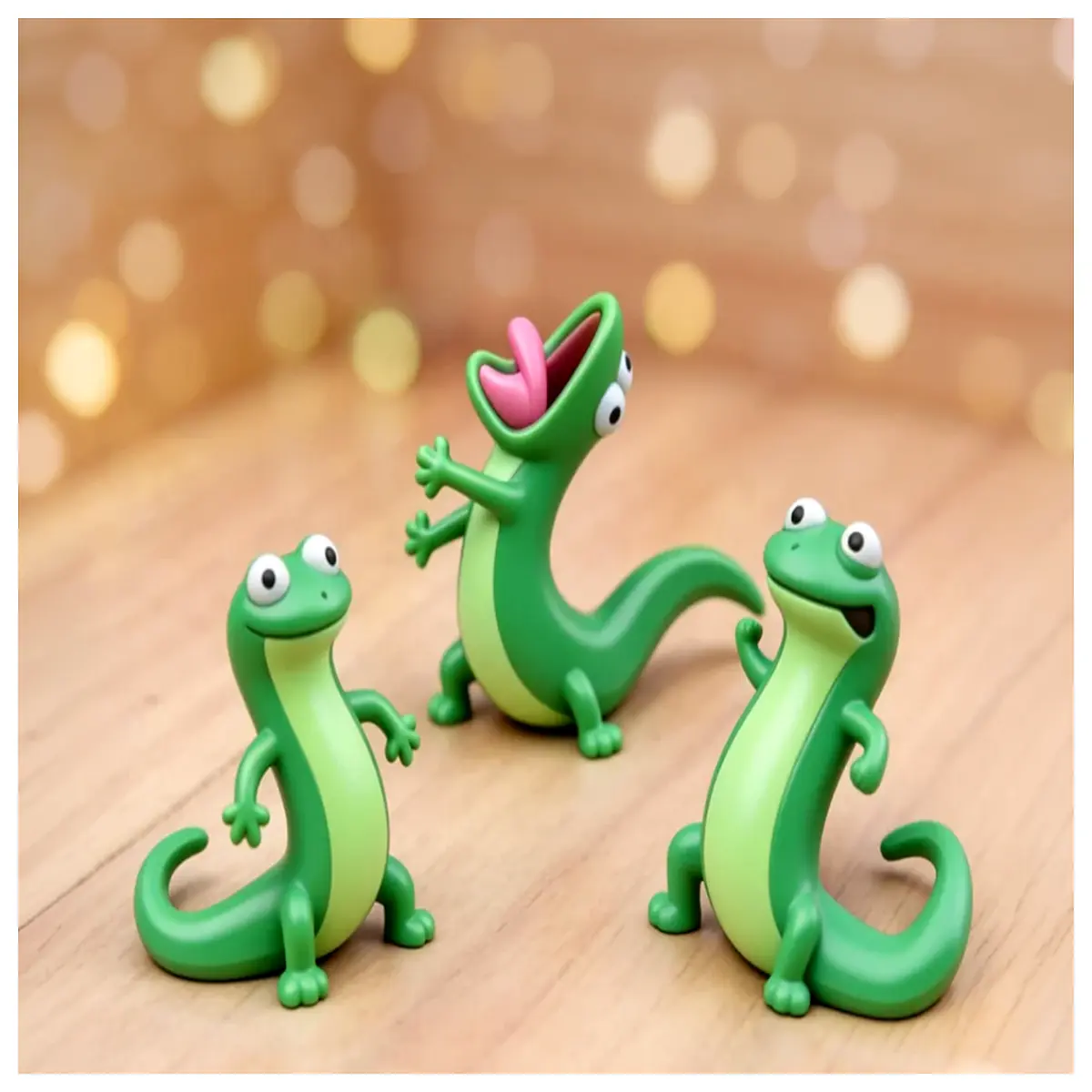 Screaming Lizard Jumper Statue Model Toy Collectible White PLA 3D Print Realistic