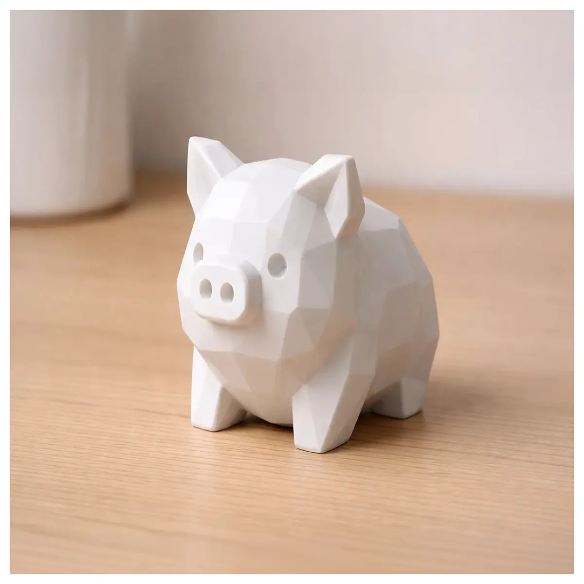 Low Poly Pig Model Toy 3D Printed Desktop Decoration Kids Birthday Gift Mini Cute