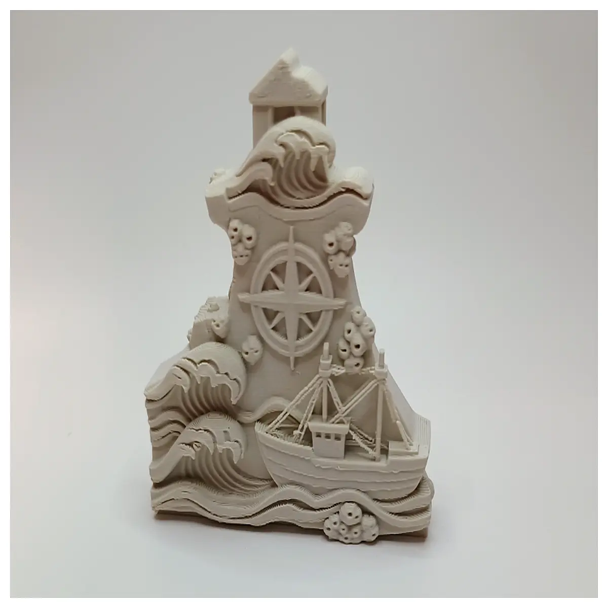 nautical compass prop fishing boat diorama maritime scene decor vintage anchor ocean theme centerpiece