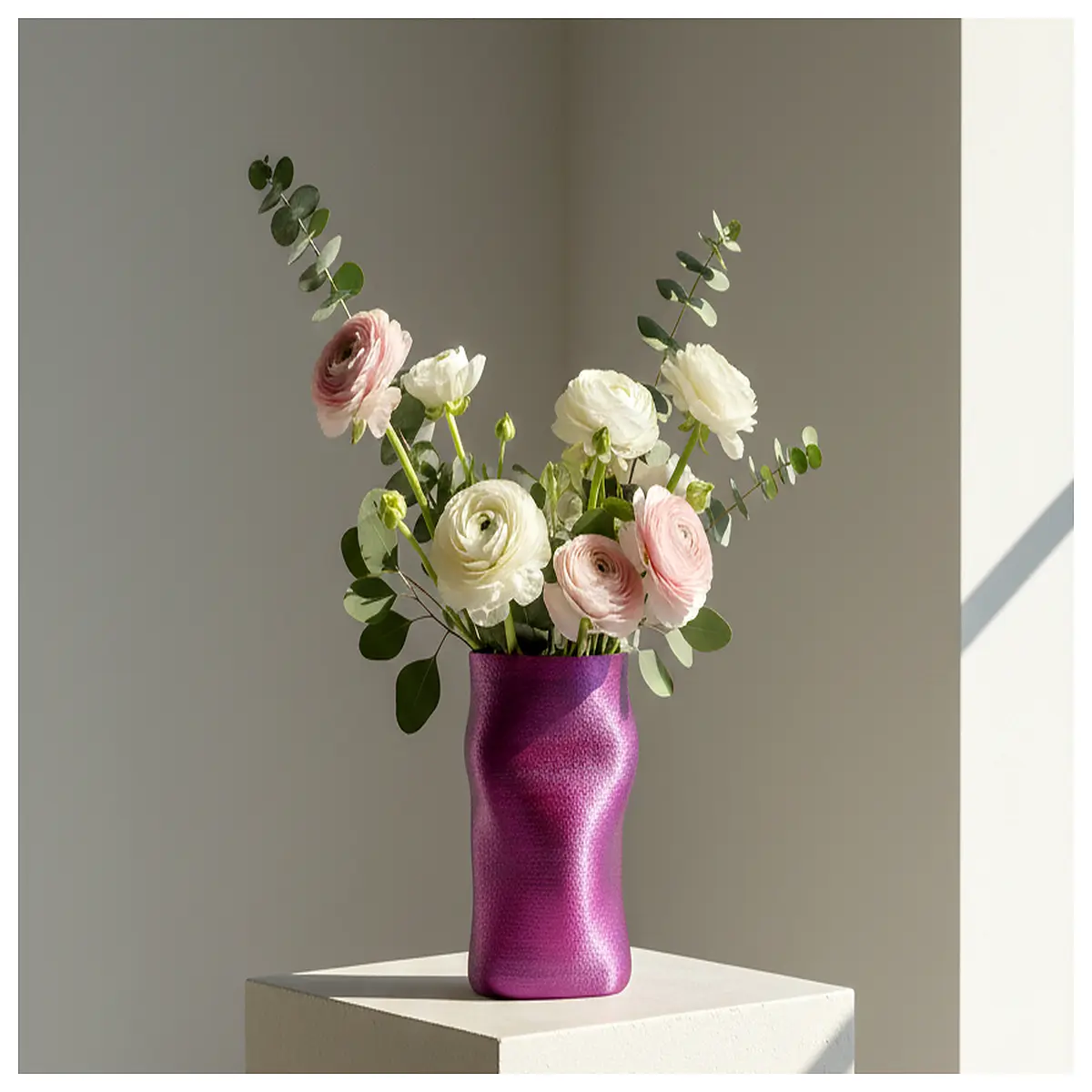 Amethyst Sculpture Vase Modern Design Decorative Flower Jar Home Decor Art Piece
