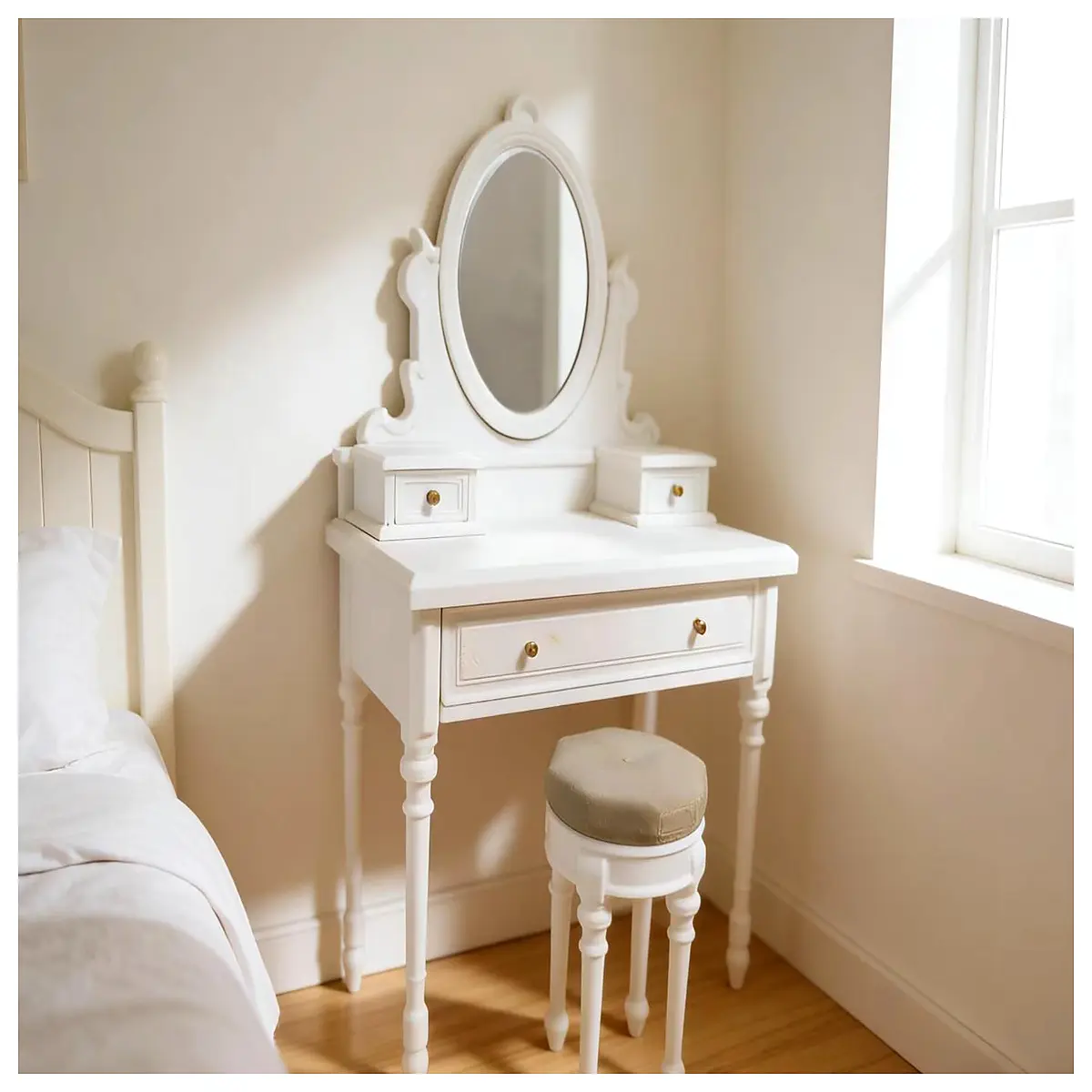 Round Mirror Dressing Table Dressing Table Bedroom Furniture Modern Minimalist Dressing Table Decor Girl s Vanity Table Makeup Table