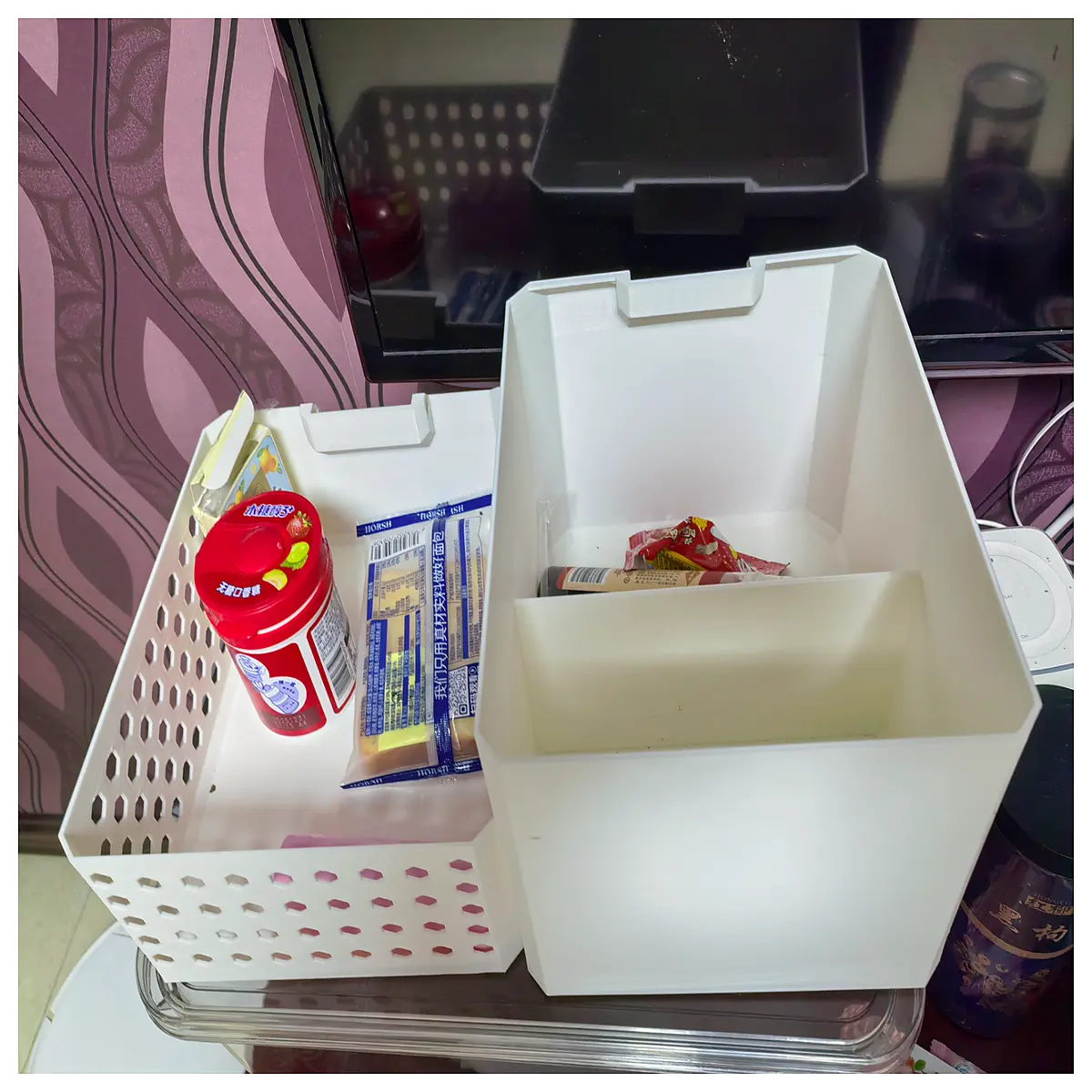 Snack Storage Box Hollow Closed 12cm 18cm High Snack Organizer with Lid Multi Purpose Storage