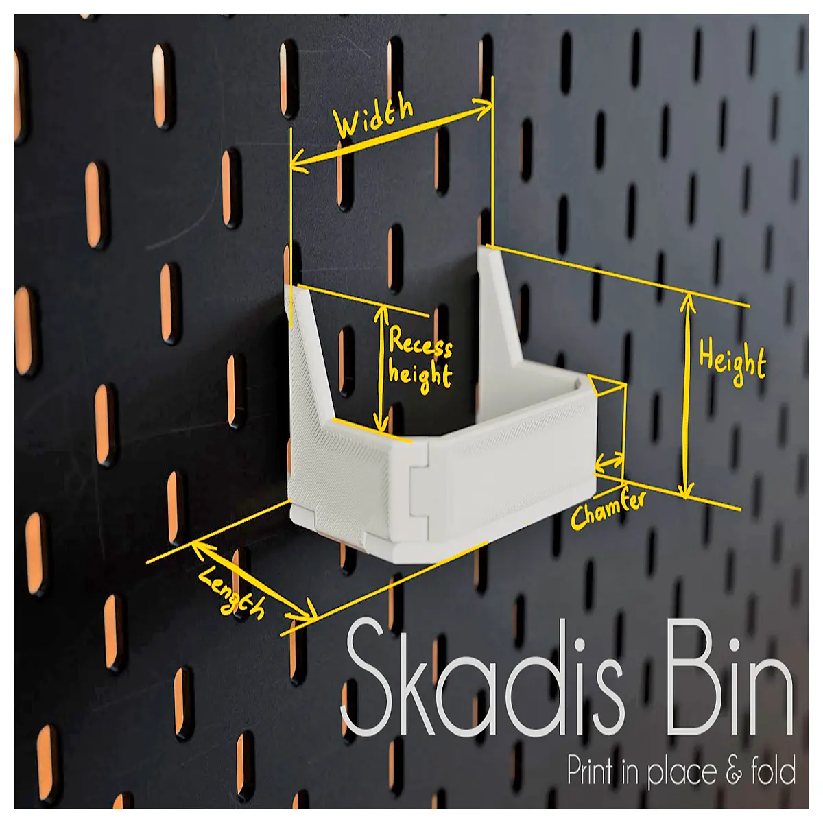 skadis pegboard storage bin organizer box for tools kitchen utensils craft supplies wall mounted modular
