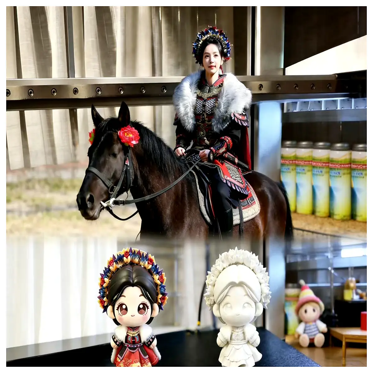 Changyu Miniature Figure Q Edition Jade Flower General Anime Model Collection Toy Realistic
