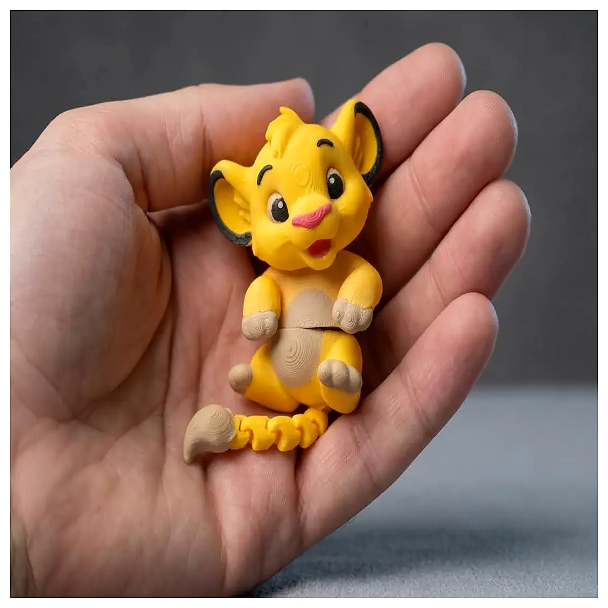 Moving Baby Lion Toy Articulated Joints Cute Plush Kids Educational Toy Lion Model Adorable Pet Figure