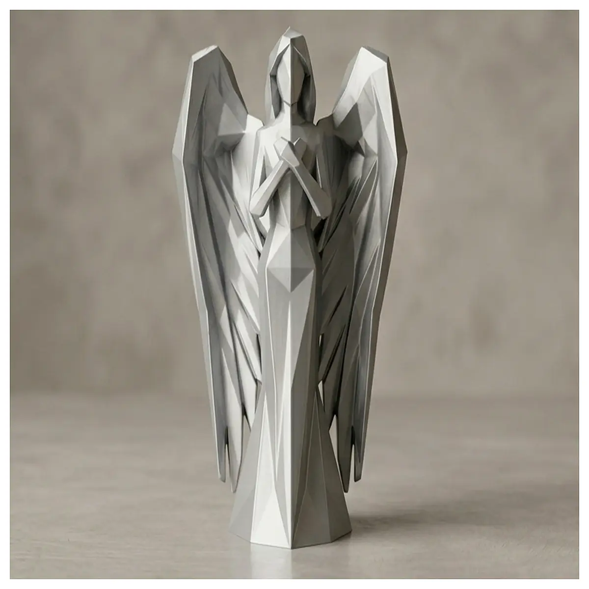 low poly angel figurine resin statue home decor baby nursery wall art pendant charm keychain
