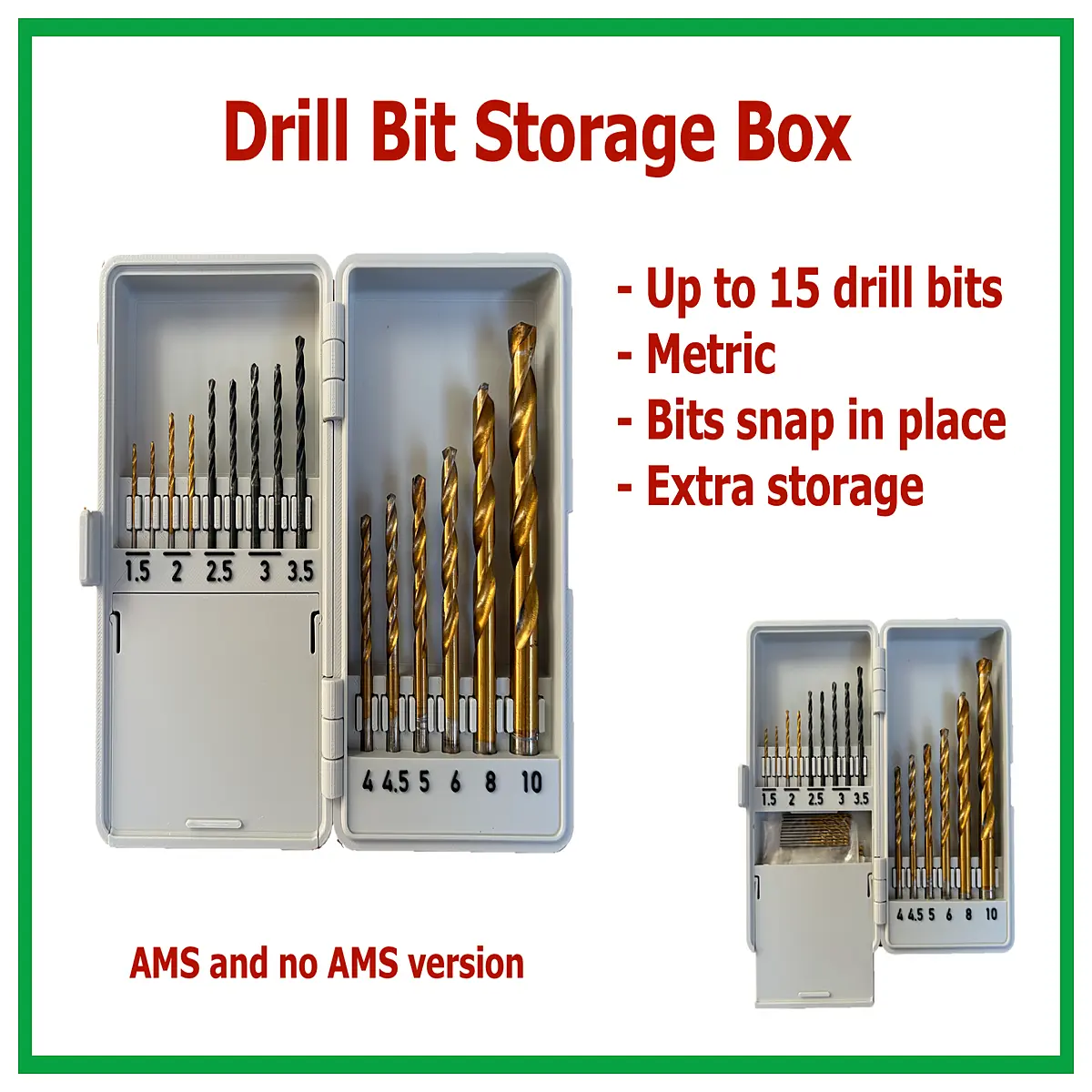 Drill Bit Storage Box Drill Bit Organizer Box Drill Tool Storage Box Drill Accessories Holder Drill Organizer Case