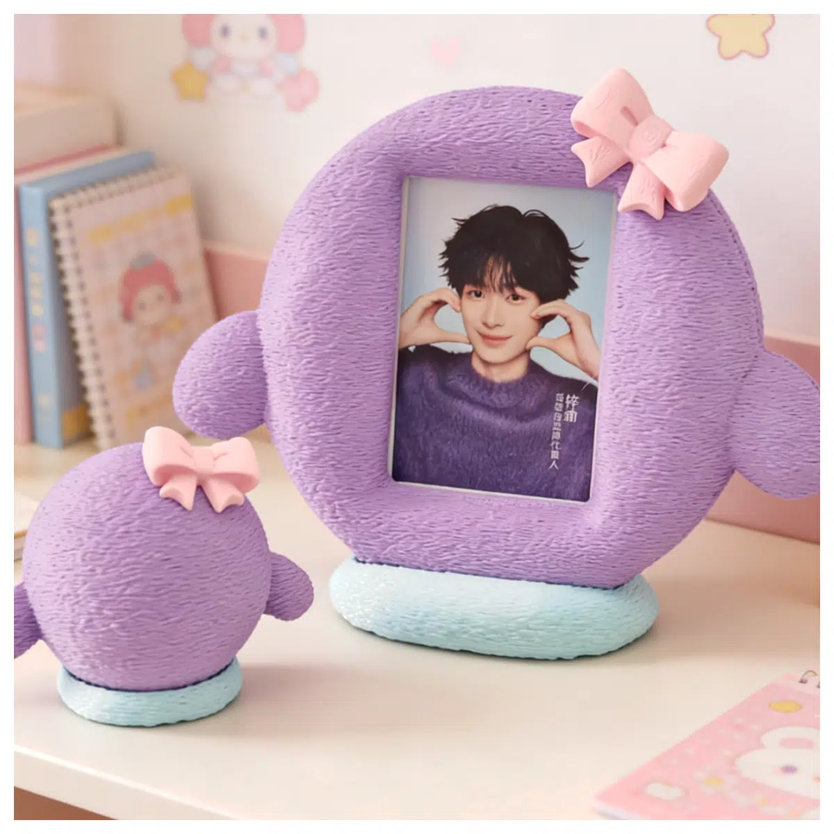 Plush Stone Pedestal Crystal Ball Calla Doll Holder Photo Frame Decoration Soft Ball Ornament Home Decor Creative Display