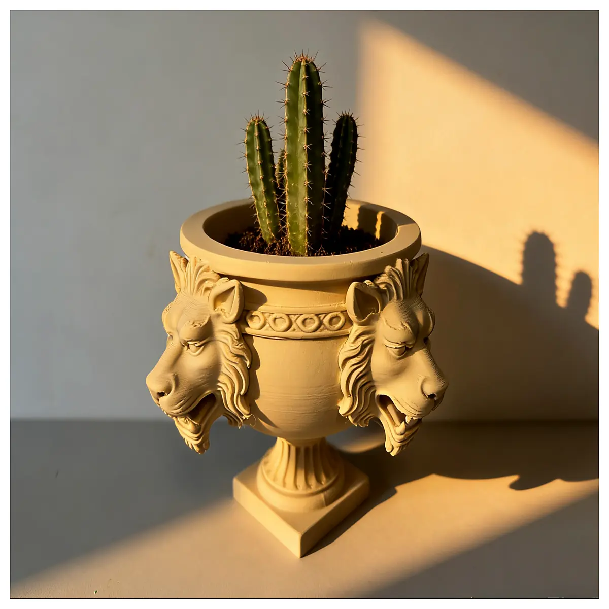 European Lion Head Carved Flower Pot Succulent Planter Indoor Storage Container Decorative Planters for Houseplants
