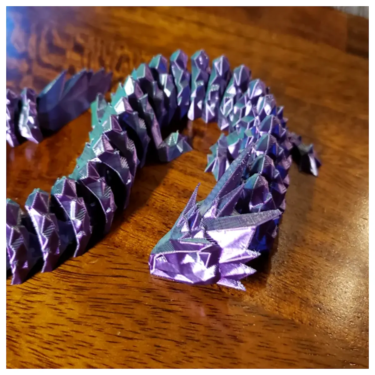 Crystal Night Dragon Model Low Poly Supportless Display Decoration Desktop Toy Scene Model Dragon Figure