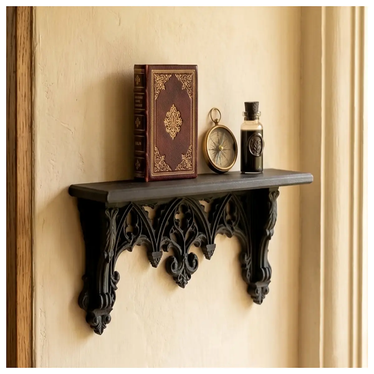 Baroque Wall Mounted Shelves Grand Scroll Display Stand Art Piece Storage Room Decor Art Collection