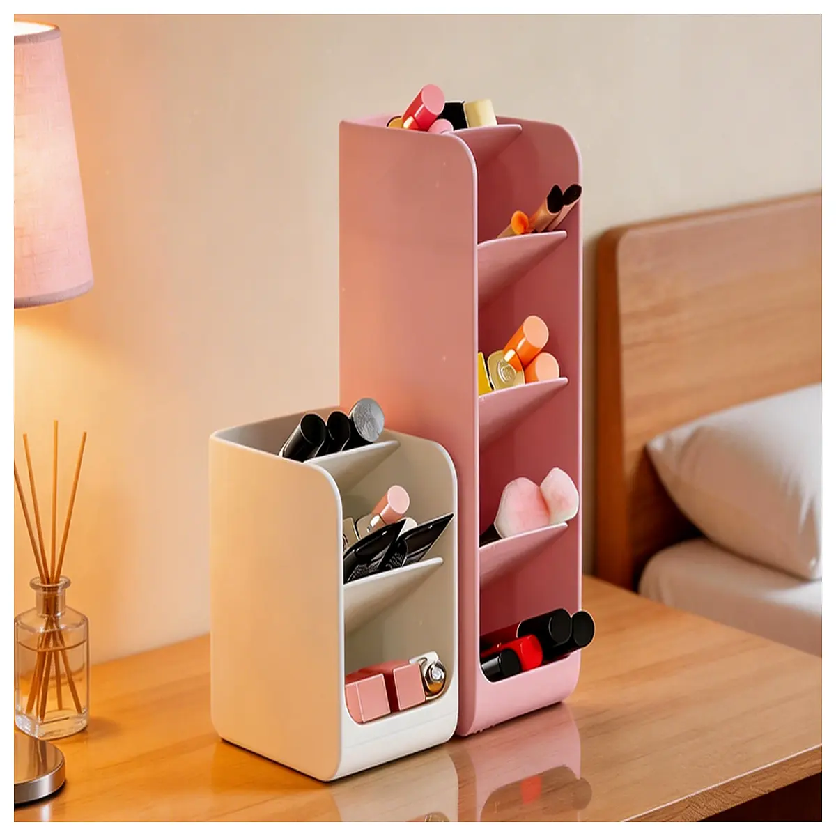 Makeup Organizer Box Pen Holder Storage Box Multi Compartment Organizer Desk Storage Box for Office Study Supplies Practical Storage Solutions