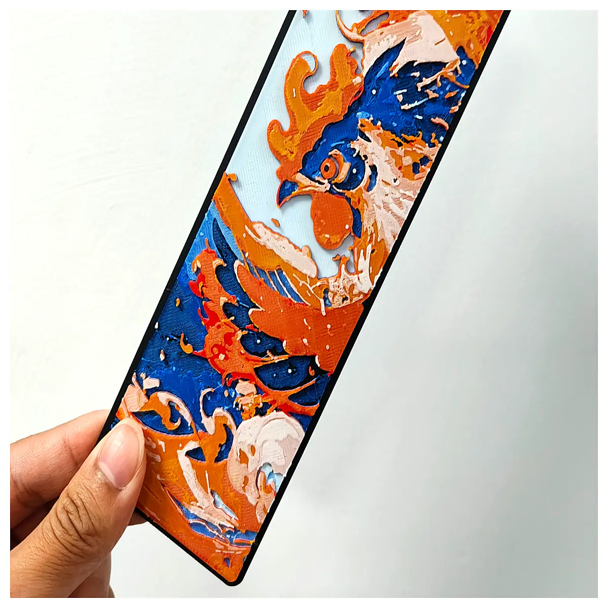 Rooster Relief Bookmark Zodiac Animal Sculpture Bookmark Decorative Art Bookmark Cultural Collectible Bookmark