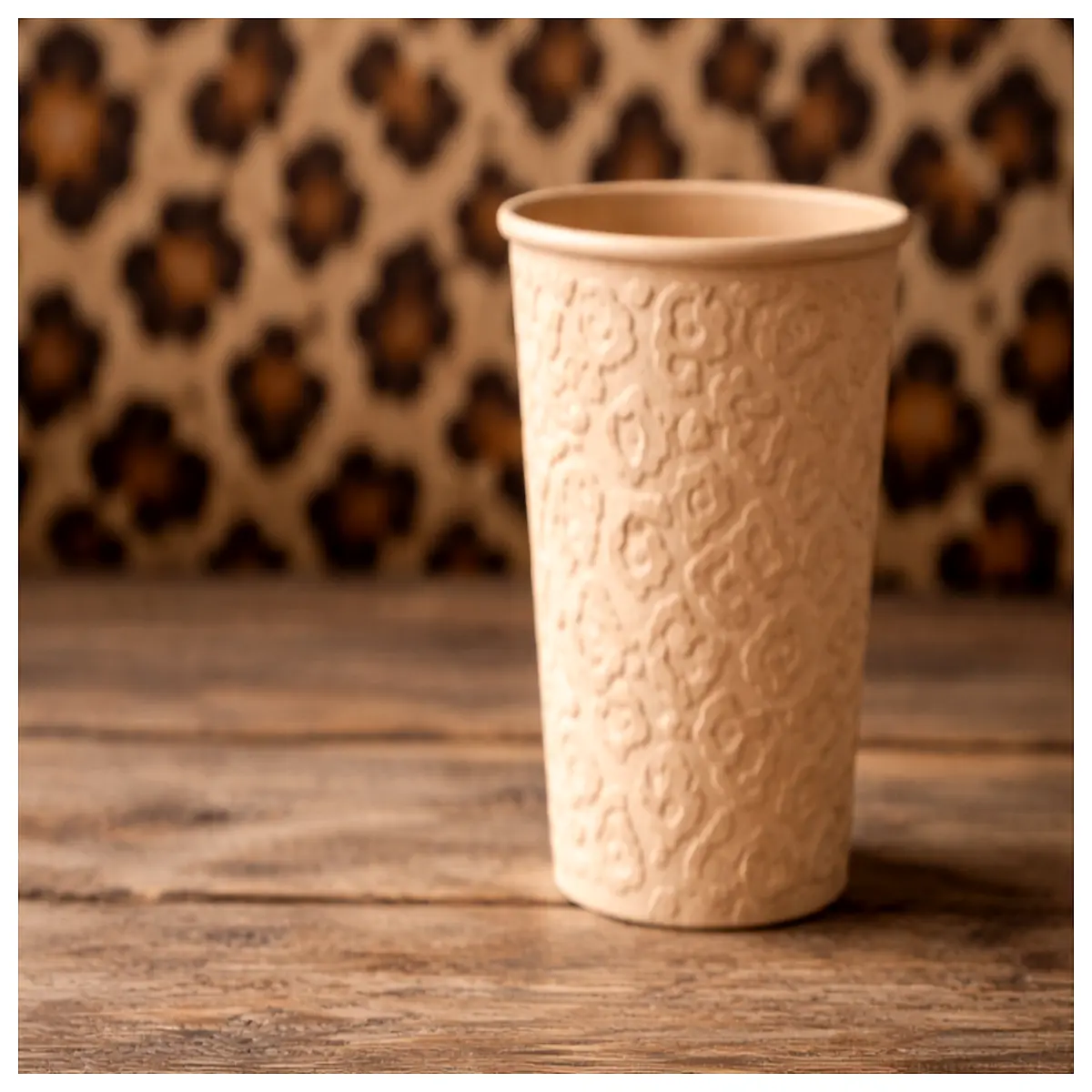 leopard print ceramic mug with embossed texture animal pattern coffee cup for home kitchen decor