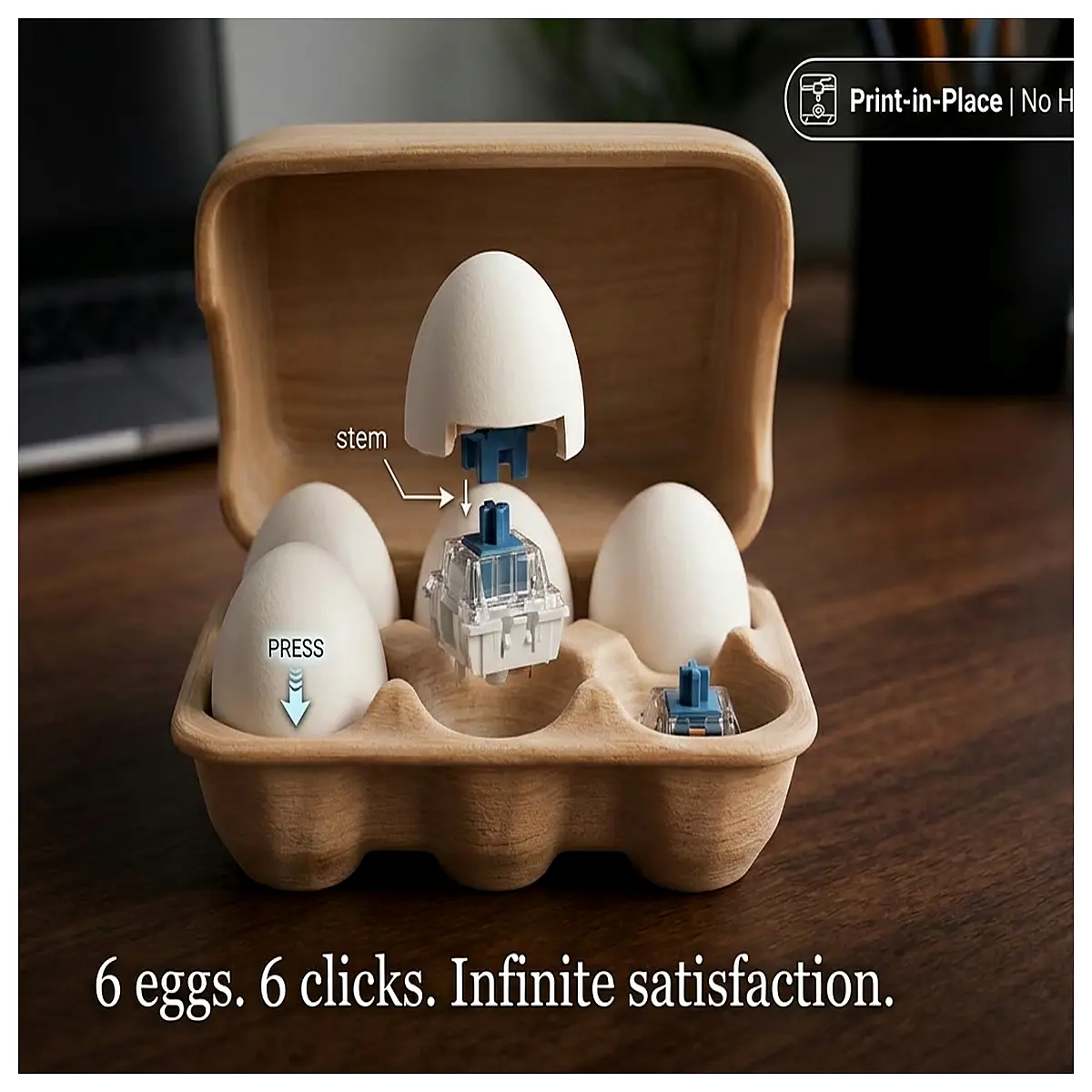 6 Pack Clicker Eggs Stress Relief Toy Egg Box Fidget Toys Anxiety Relief Sensory Fun