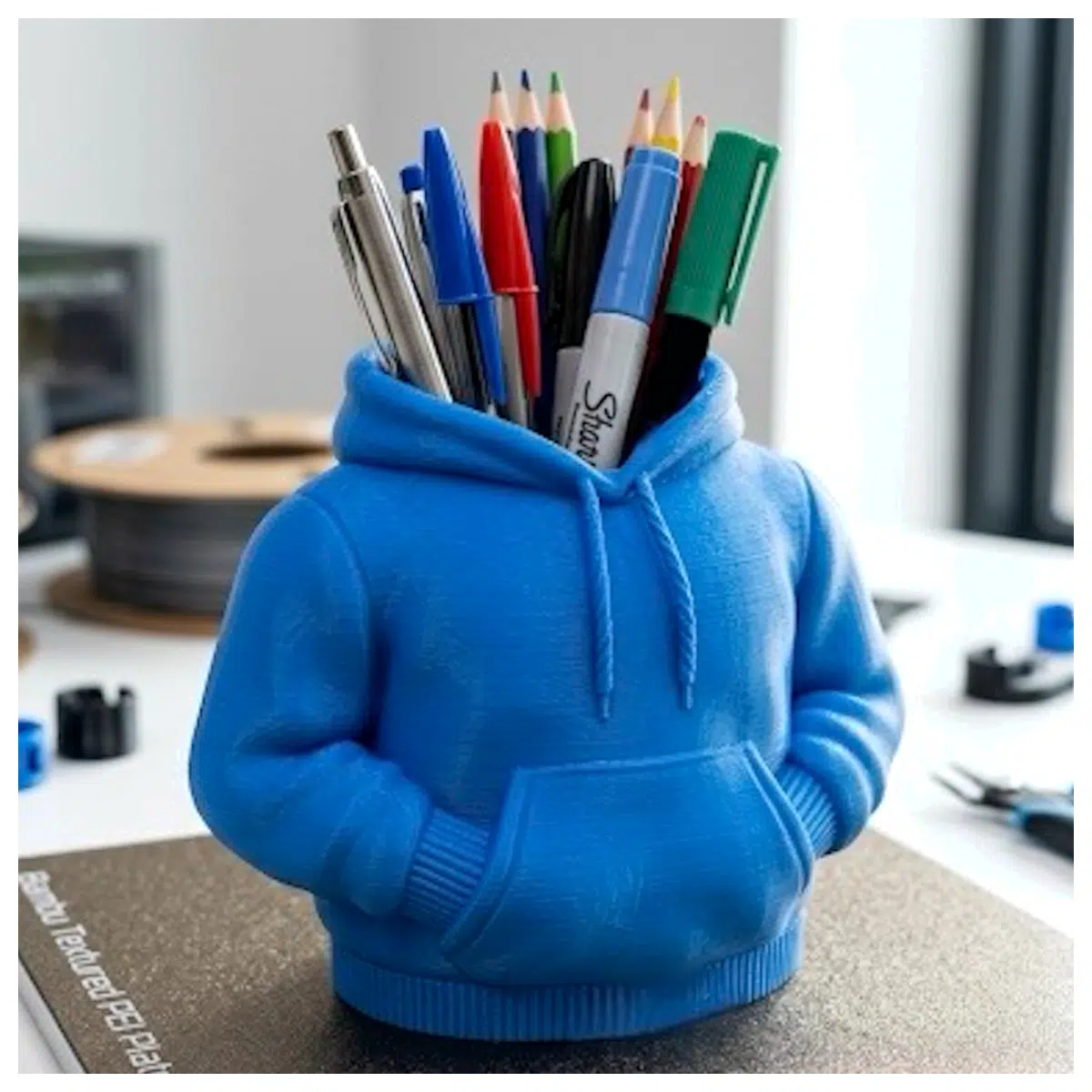 cute sweatshirt pen holder desk organizer stationery storage for students