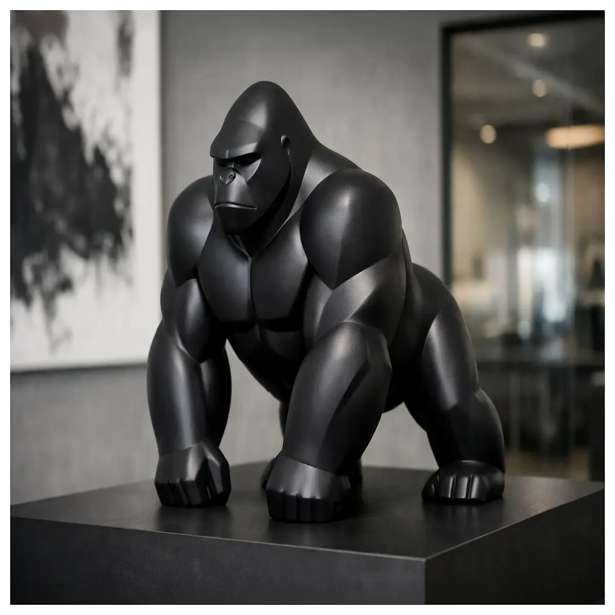 gorilla statue garden decor bronze animal sculpture for home office realistic monkey figurine outdoor lawn ornament