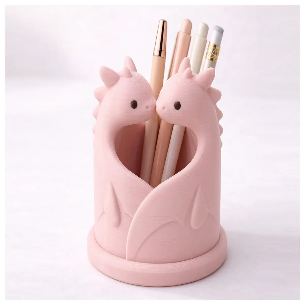cute dino desk organizer for couples dinosaur pencil holder for students kawaii stationery boyfriend girlfriend