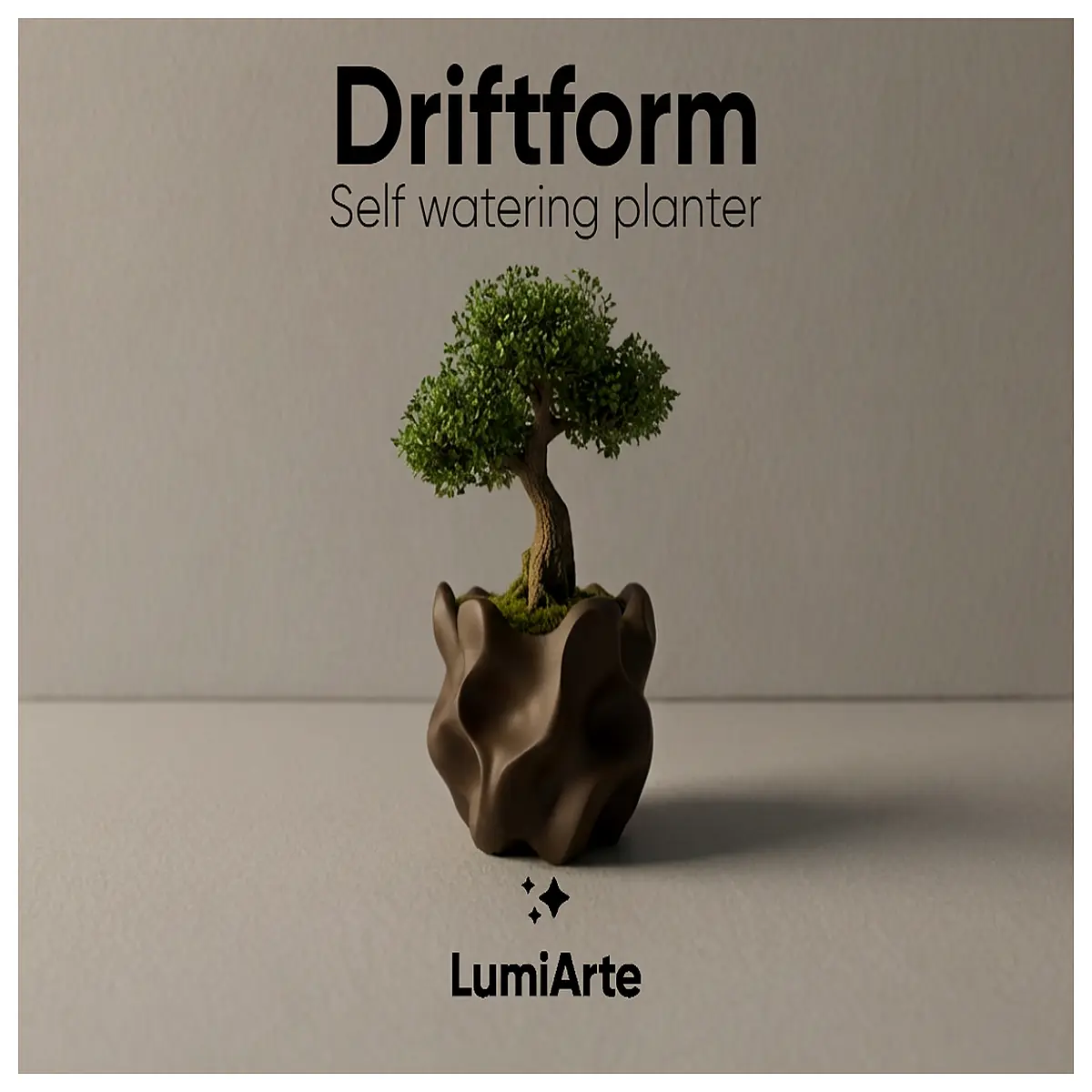 self watering planter pot for indoor plants automatic control driftform style modern ceramic succulent vase