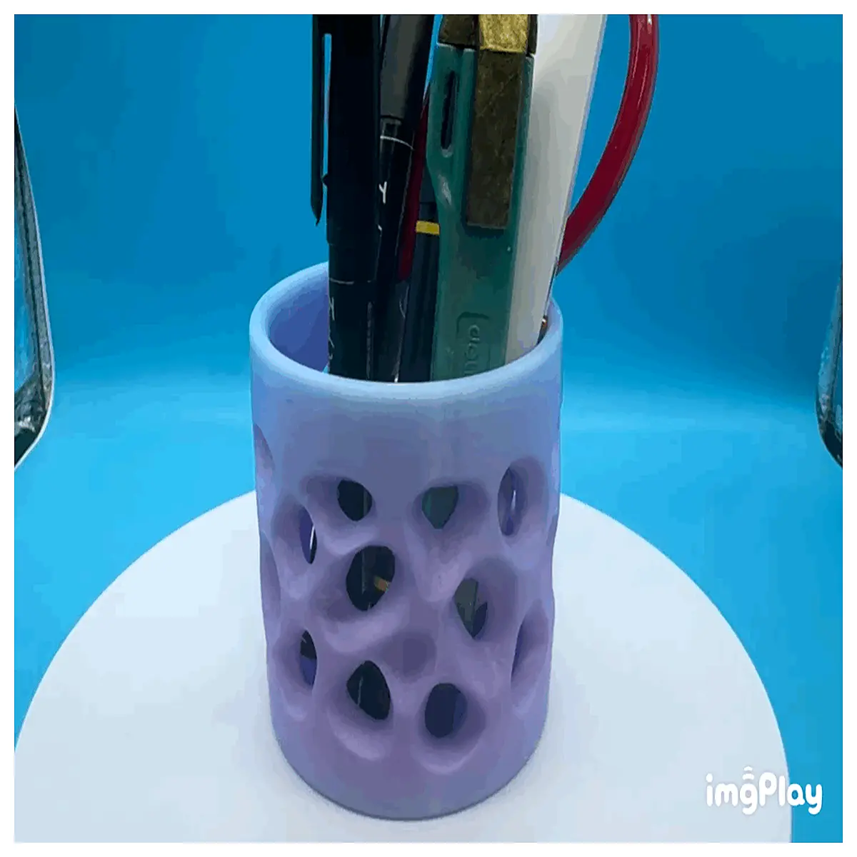 modern hexagonal mesh desk organizer pen holder for office supplies storage