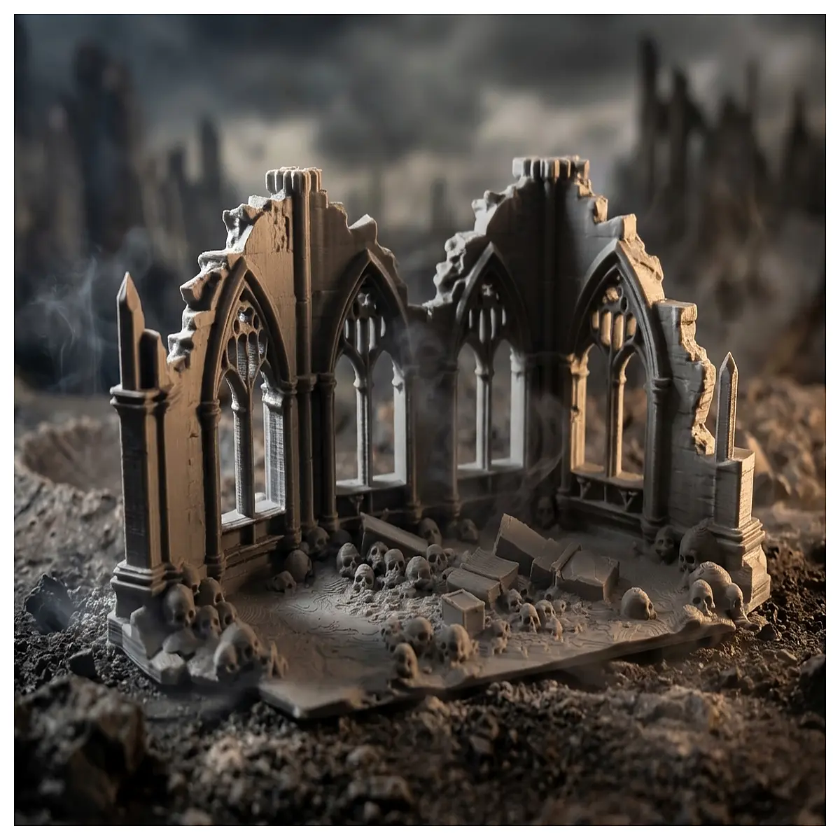 Gothic Ruin Skeleton Model Long Remains Decoration Gothic Style Dark Art Ruin Landscape Skeleton Figurine Home Decor